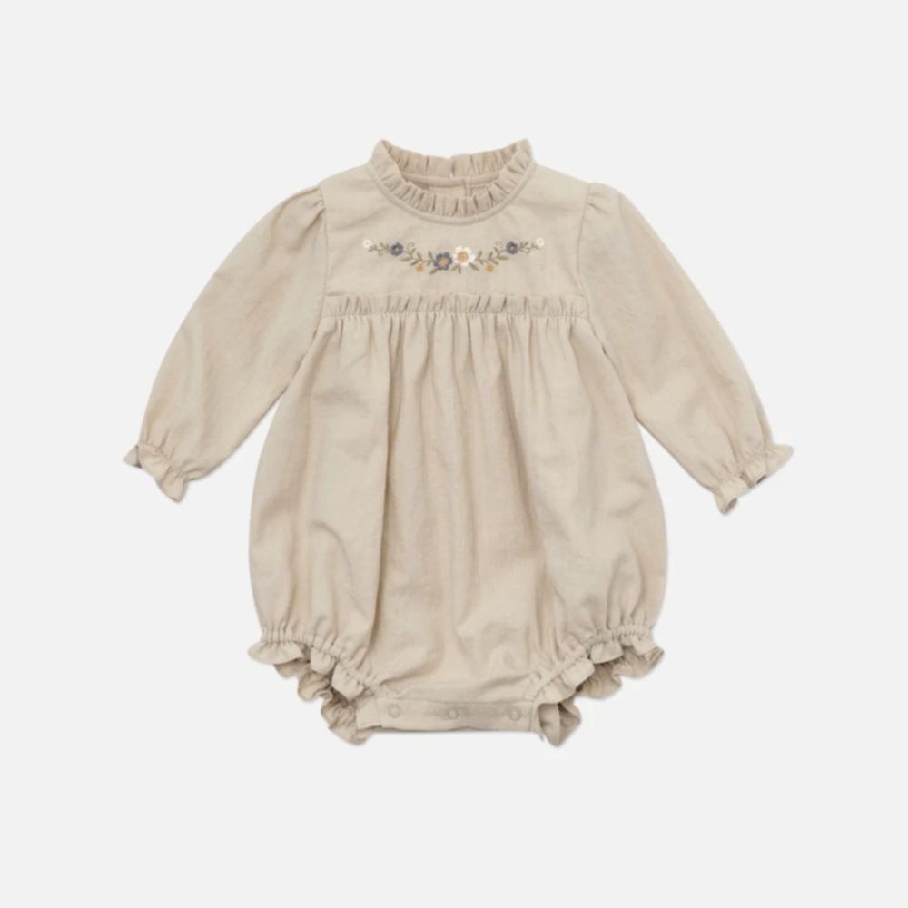 Size 3Y baby Luciare romper  warm beige with embroidery detail